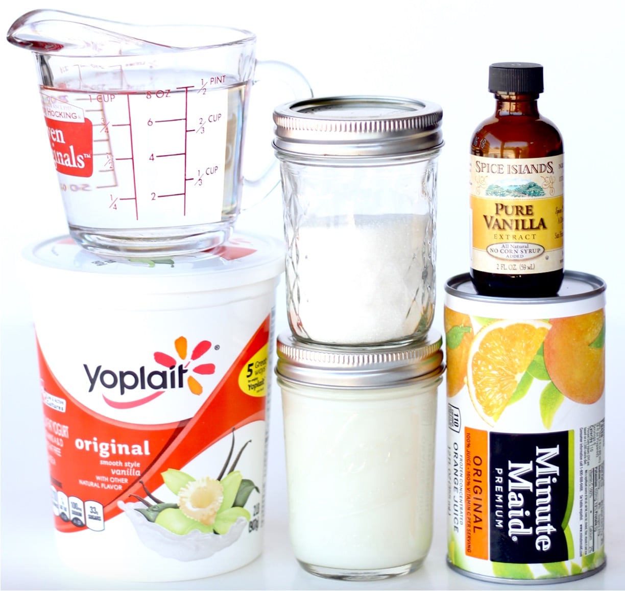 Ingredients for Orange Cream Popsicles