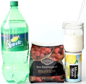 Ingredients for Raspberry Lemonade.