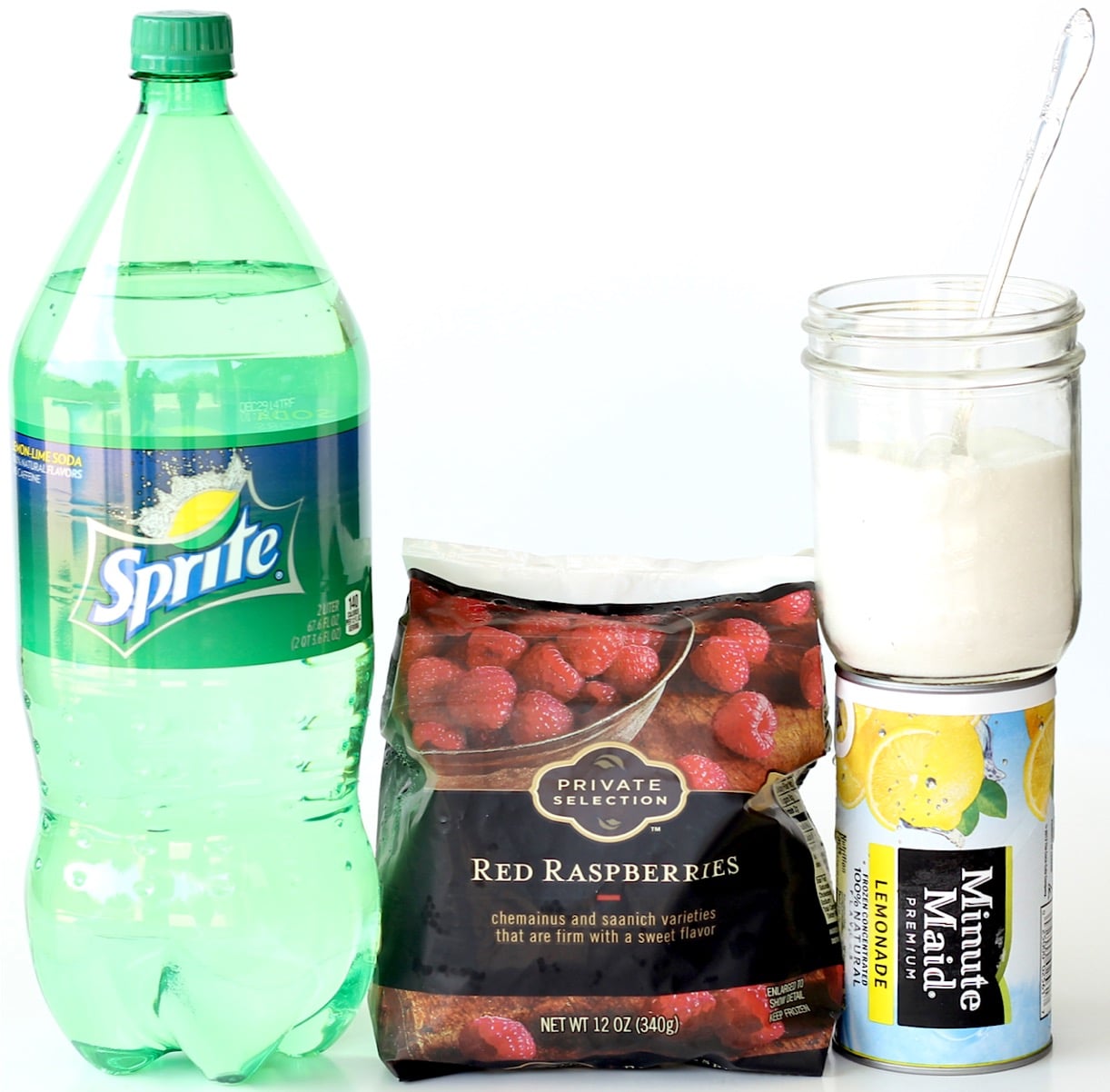 Ingredients for Raspberry Lemonade.
