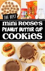 Reese's peanut butter cup cookies on plate.
