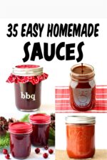 Collage of four homemade sauces.