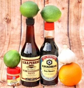Ingredients for steak marinade.