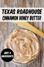 Cinnamon honey butter in small mason jar.