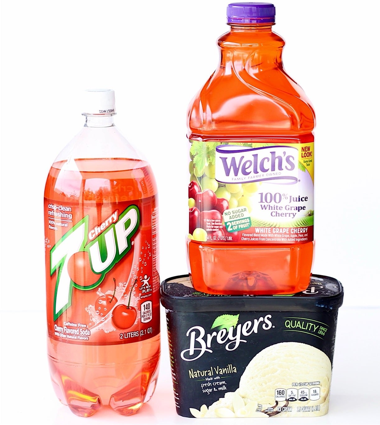 Ingredients for pink punch.