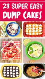 Collage of six dump cakes.