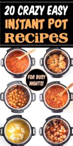 Collage of six instant pot dinners.