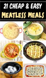 Collage of six vegetarian meatless meals for dinner.