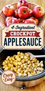 Diced apples in crockpot.