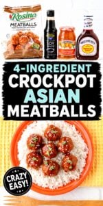 Asian Meatballs on plate with rice.