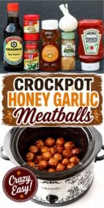 Honey Garlic Meatballs in crockpot.