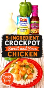 Sweet and sour chicken with pineapple chunks and bell papers on plate with rice.