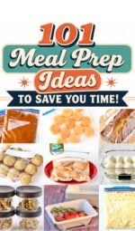Collage of easy meal prep ideas.