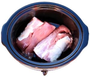 Pork tenderloin in slow cooker.