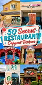 Collage of easy restaurant copycat recipes.