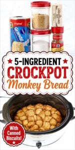 Monkey bread made with canned biscuits in crockpot.
