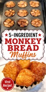 Monkey bread muffins in muffin tin.