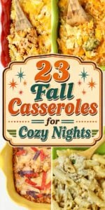 Collage of fall casseroles.