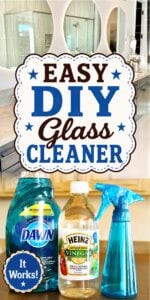 Ingredients for Homemade DIY Glass Cleaner with vinegar.