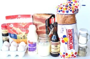 Ingredients for bacon egg bake.