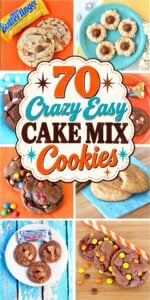 Collage of easy cake mix cookies.