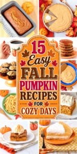 Collage of easy pumpkin recipes for fall.