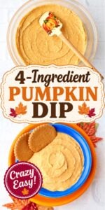 Fluffy pumpkin dip in small bowl with gingersnaps.