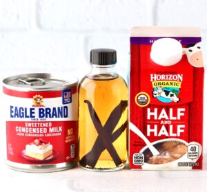 Ingredients for homemade coffee creamer.