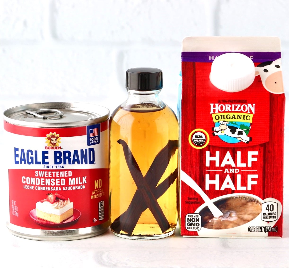 Ingredients for homemade coffee creamer.