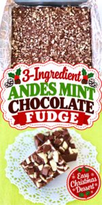 Chocolate Andes Mint fudge in pan.