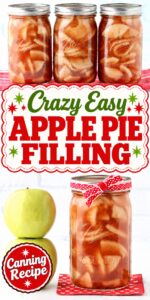 Homemade apple pie filling in canning mason jars.