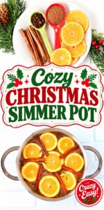Oranges, cinnamon, cloves, and spices simmering pin pot.