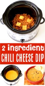 Chili cheese dip in crockpot.