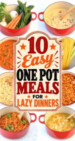 Collage of easy one pot meals.