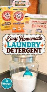 Ingredients for homemade laundry detergent powder.