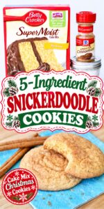 Soft Snickerdoodle cookies on napkin with cinnamon sticks to the side.