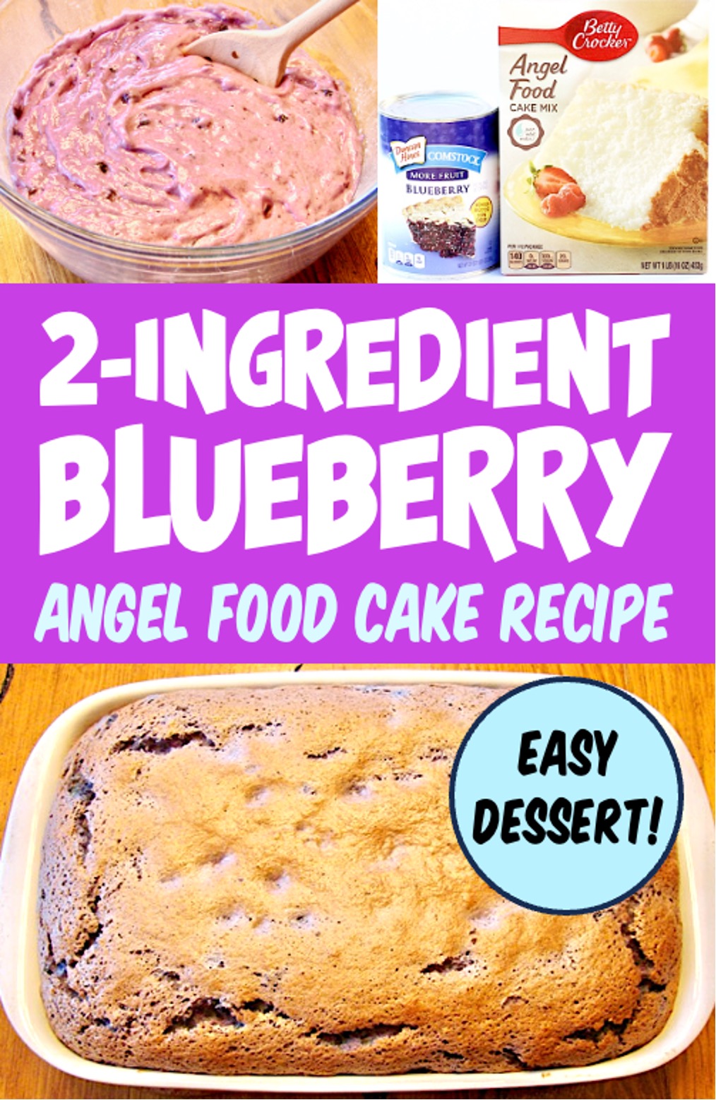 Blueberry Angel Food Cake Dessert Recipe Easy